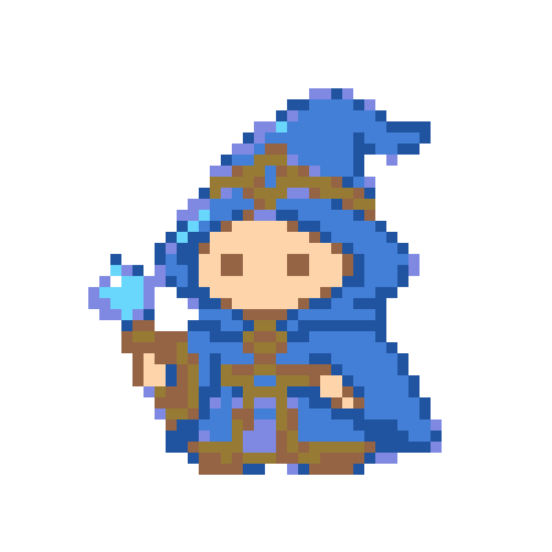 The cute chibi little magician wields a star wand