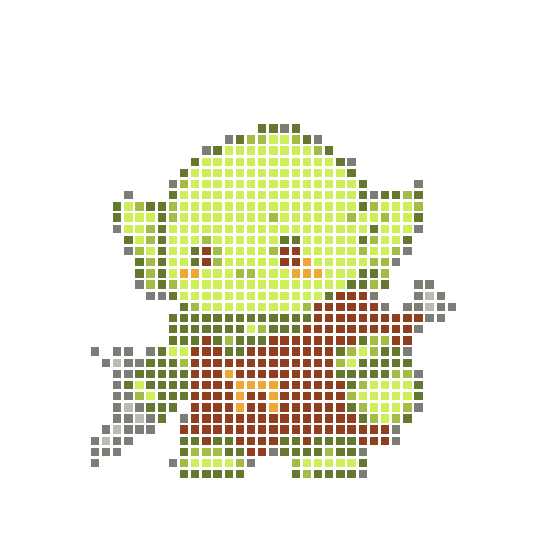 Chibi-style cute sword-wielding little green goblin image