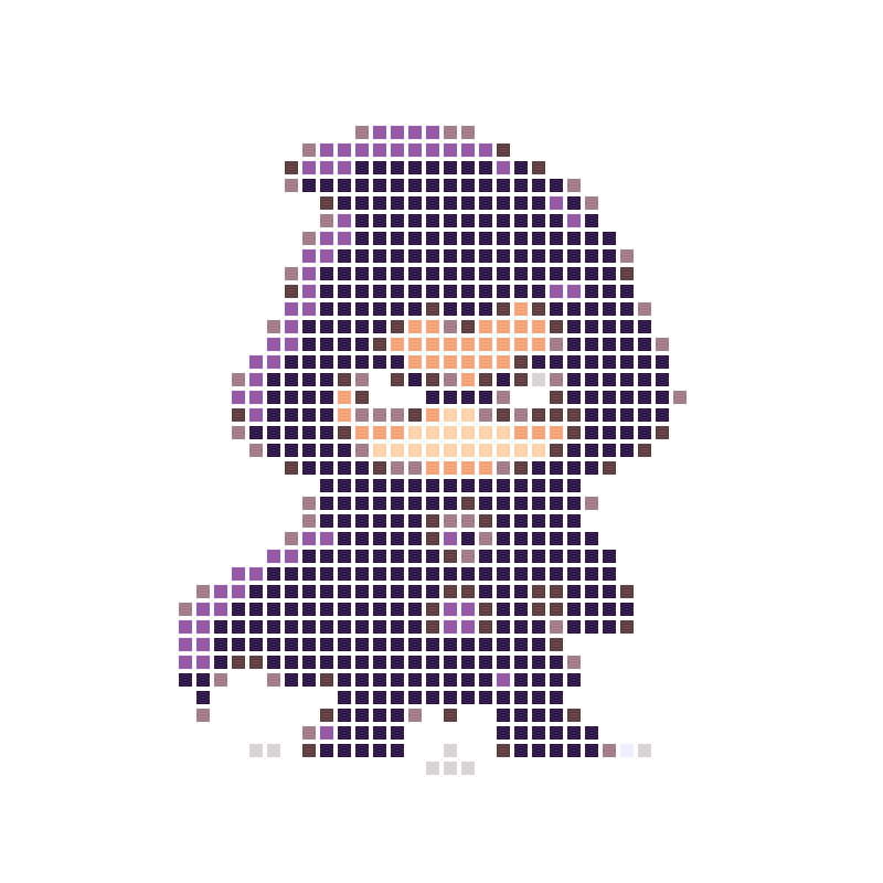 Chibi-style cute purple hooded little assassin image