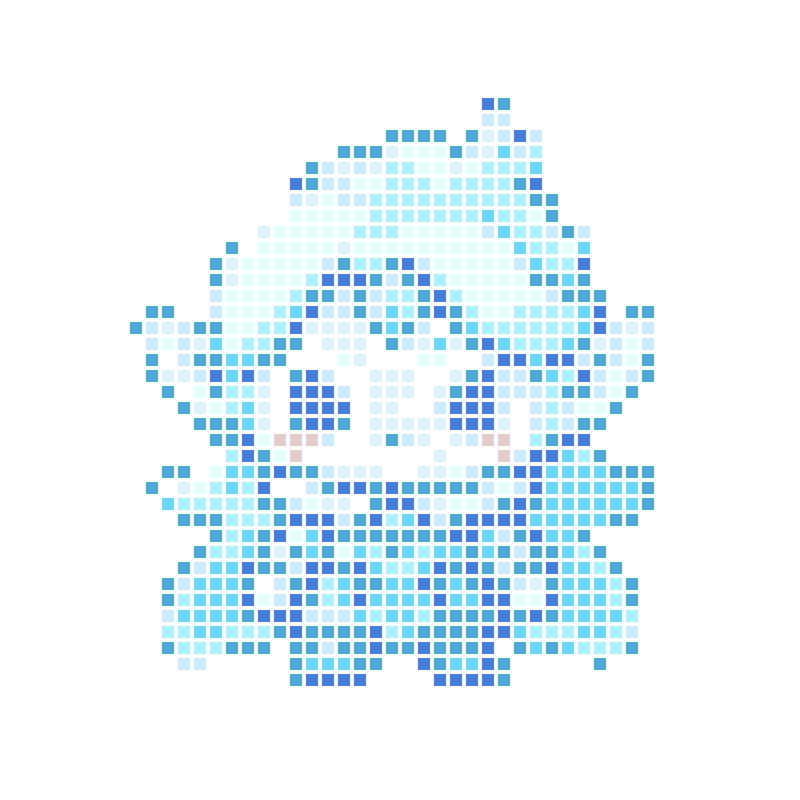 A cute chibi-style ice elf cartoon character
