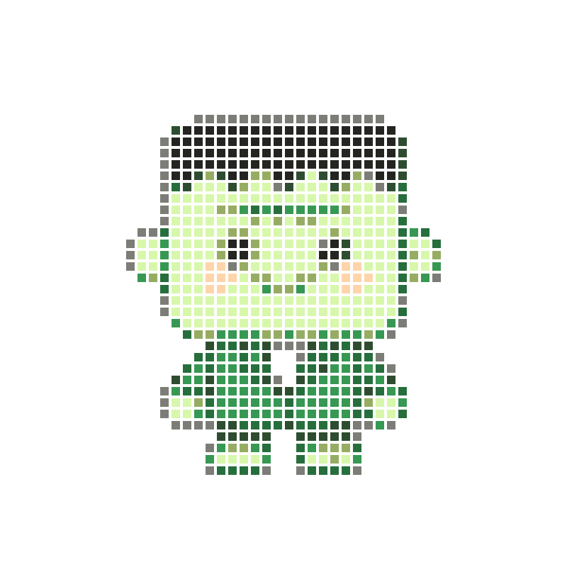 Cute chibi-style Frankenstein cartoon character design