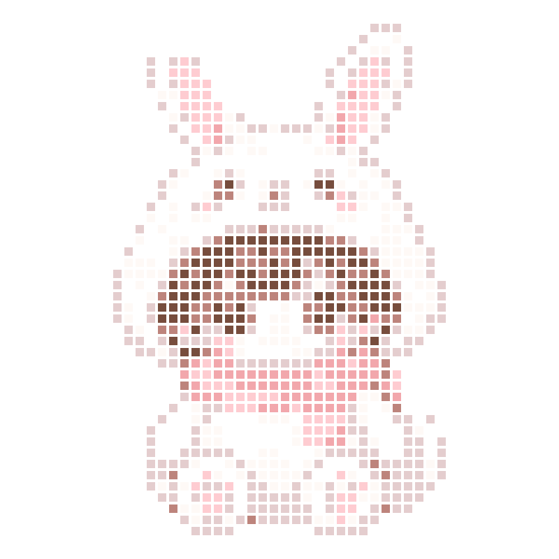 A cute cartoon child dressed in a white rabbit costume