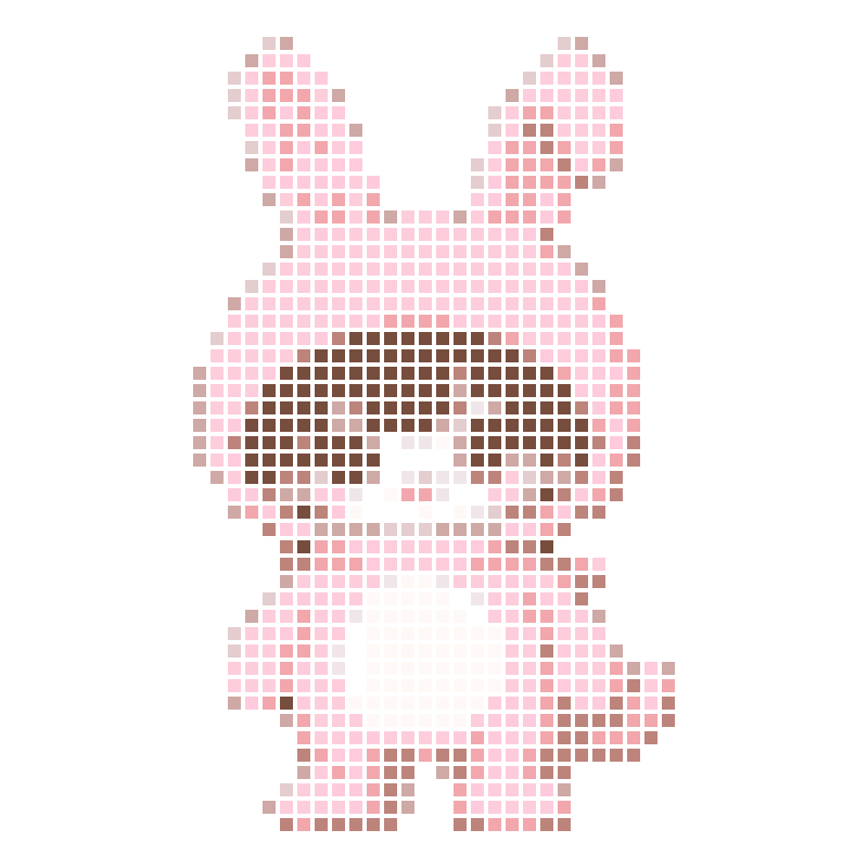 An adorably cute cartoon kid dressed in a pink bunny costume