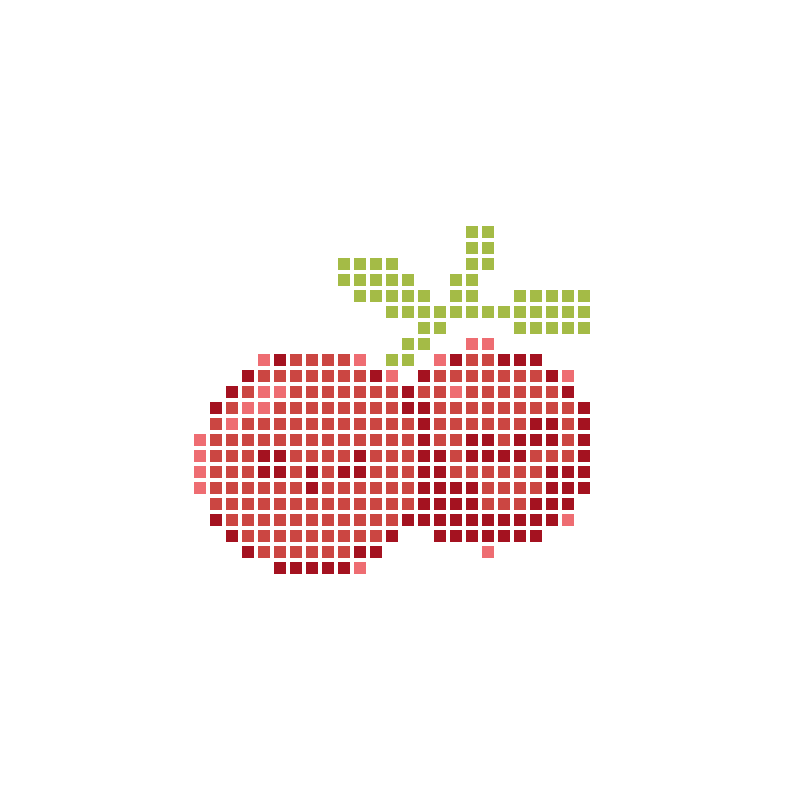 Two cartoon cherry characters with cute smiles