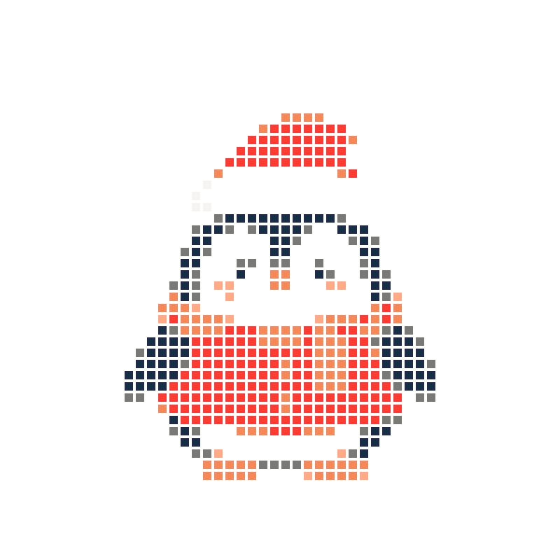 A cute cartoon penguin dressed for Christmas