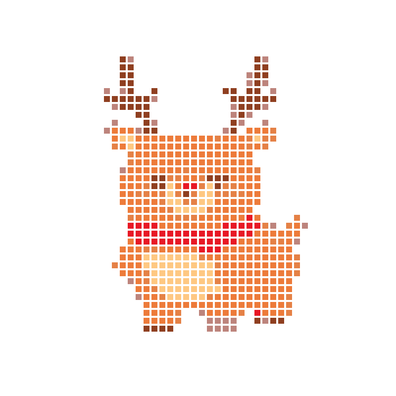 Cute cartoon Christmas reindeer wearing Christmas hats