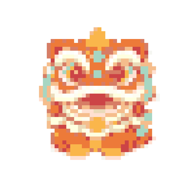 Chibi cartoon lion dance: a cute and festive traditional auspicious beast