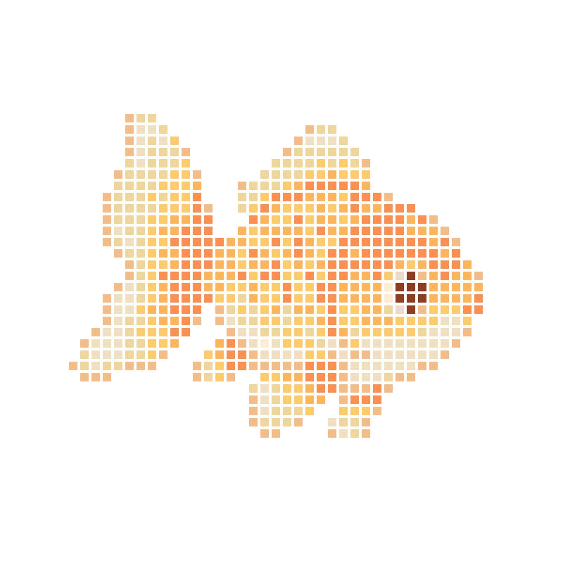 Cute cartoon orange and gold goldfish illustration