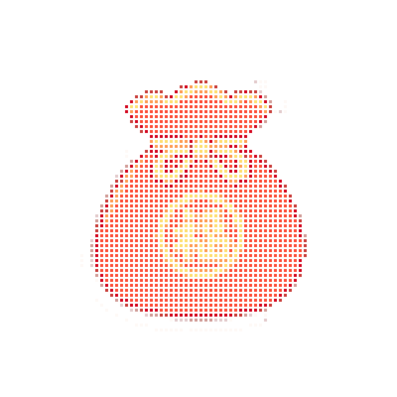 Cartoon-style red lucky bags carry good fortune and good fortune