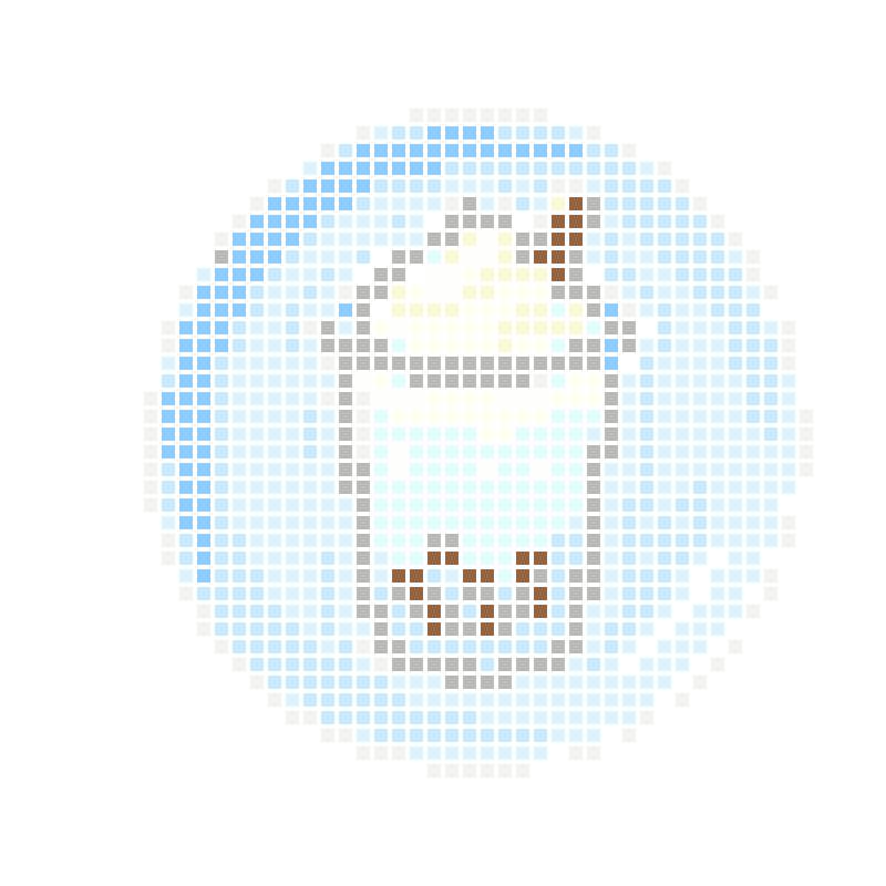 Cartoon cream on a light blue saucer topped with bubble milk tea