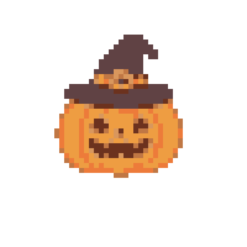 Cute Halloween pumpkin lanterns wearing wizard hats