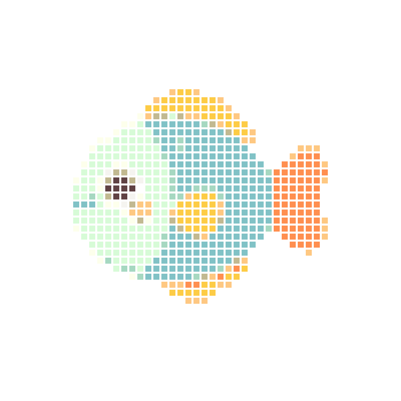 A soft and fresh cartoon fish image