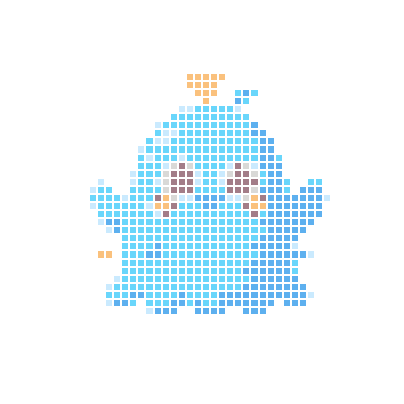 A soft and adorable blue cartoon monster with a heart on its head