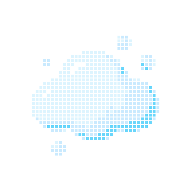 Cartoon light blue cloud bubbles with a fresh and cute style