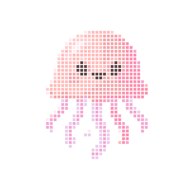 A soft and adorable pink cartoon little jellyfish