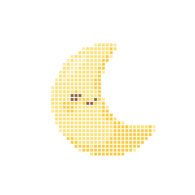 A soft and cute cartoon smiling little moon image
