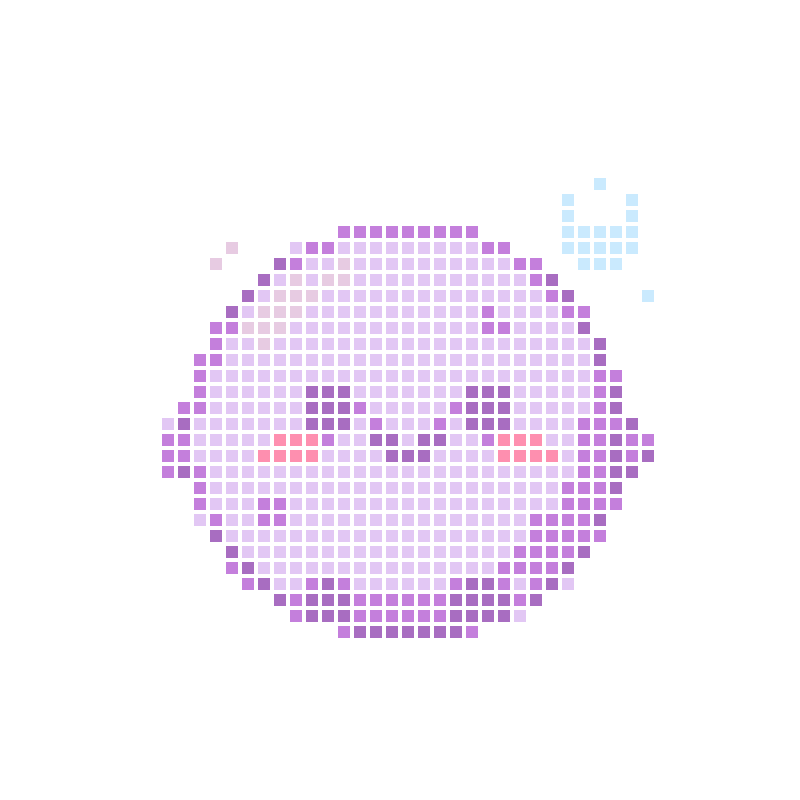 A soft, cute, and healing purple bubble little creature