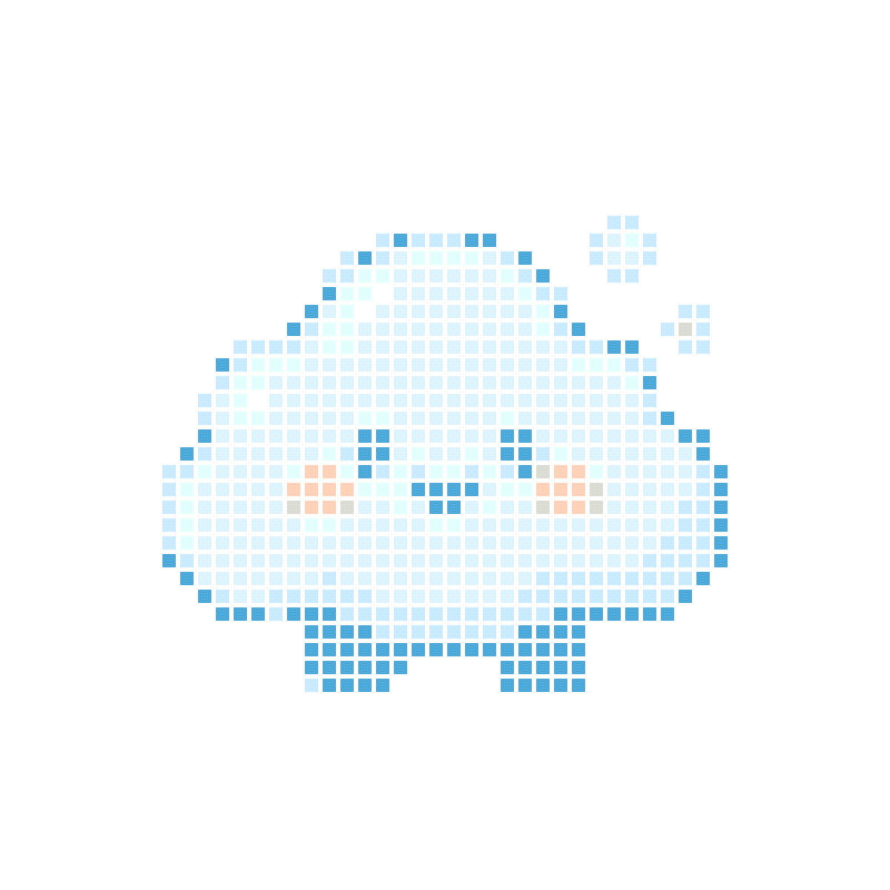 A cute cartoon little cloud with a cute smile