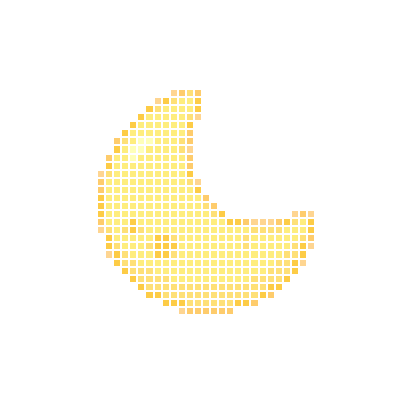 Cute cartoon yellow crescent with soft and fresh small patterns