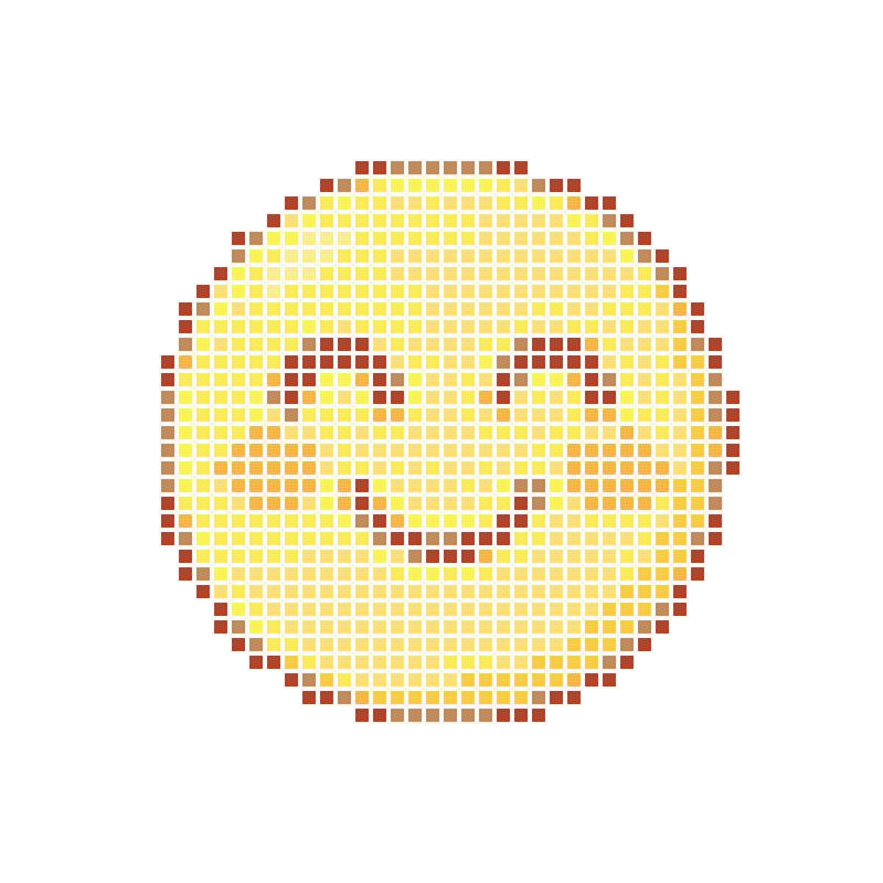 A healing smile cartoon expression with a blush