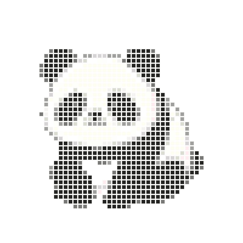 A cute and well-behaved cartoon panda illustration