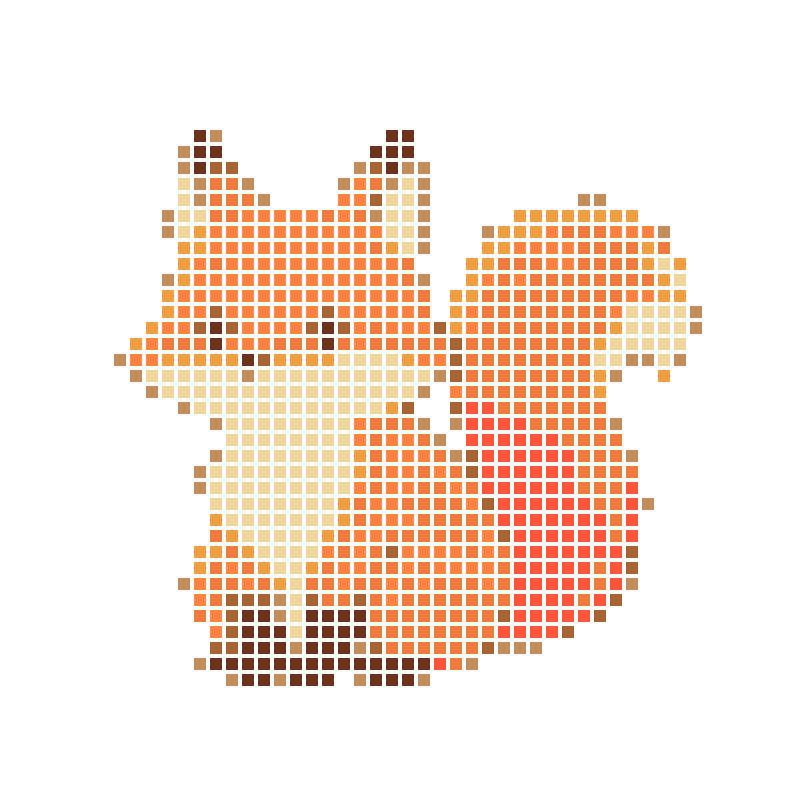 A cute and silly cartoon little fox character