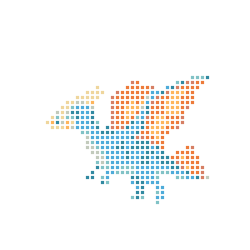 A brightly colored cartoon cute little flying dragon figure