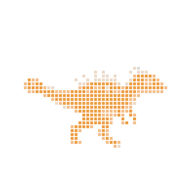 A cute orange spiny cartoon dinosaur