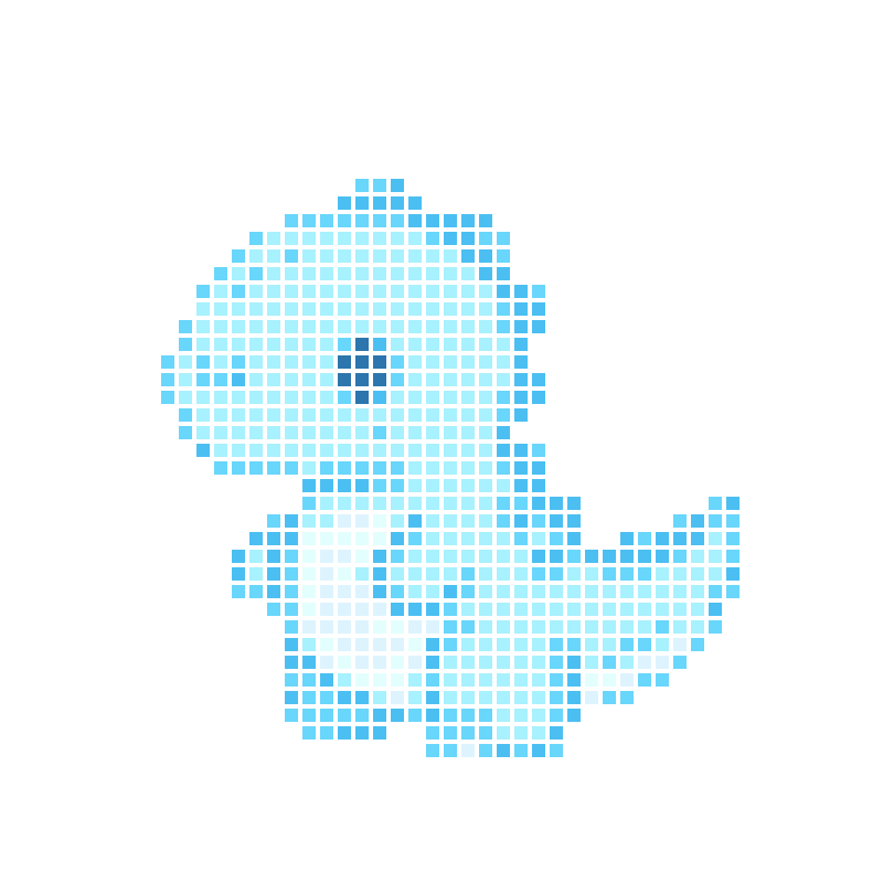 A soft and adorable light blue cartoon dinosaur