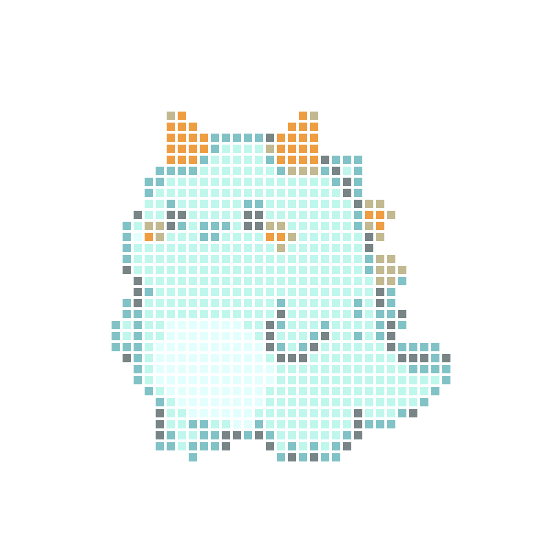 A round, cute cartoon dinosaur