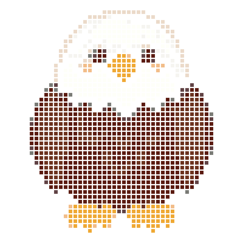 A cute cartoon illustration of a round bald eagle
