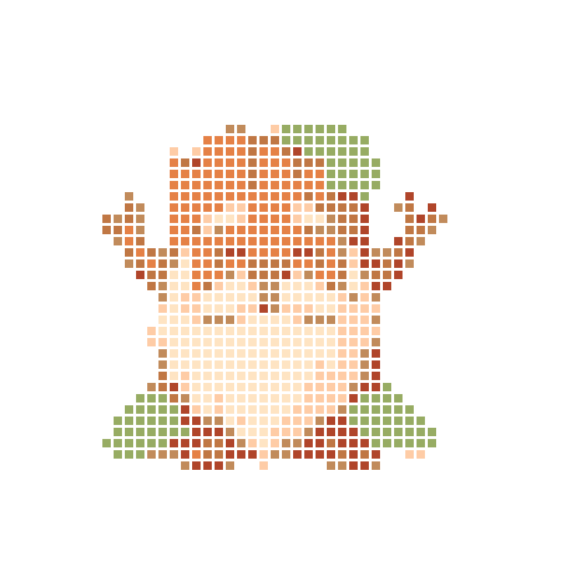 A lovable anthropomorphic old man with a tree stump