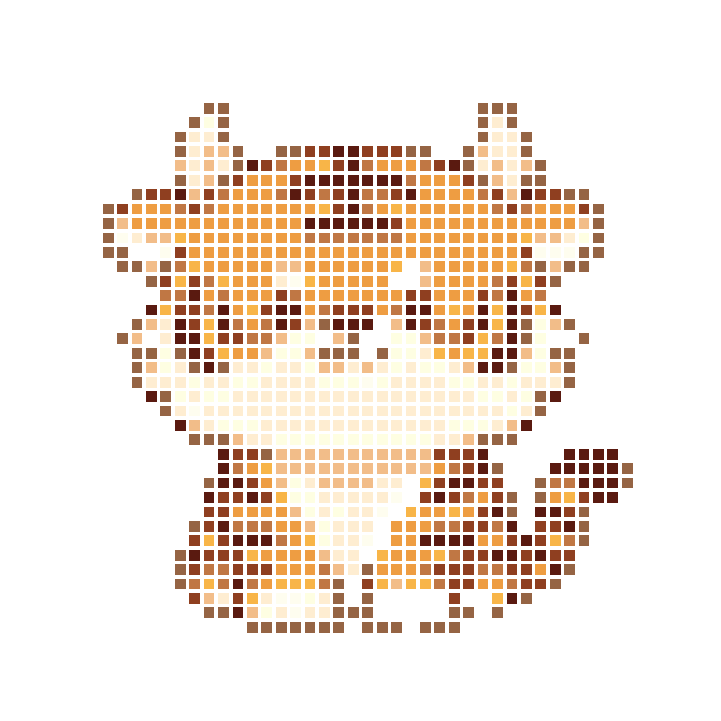 A cute cute cartoon tiger with horns
