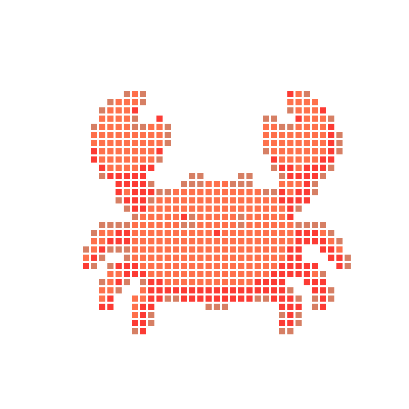 A cute cartoon orange crab illustration