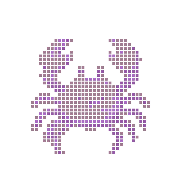 A soft and adorable purple cartoon little crab