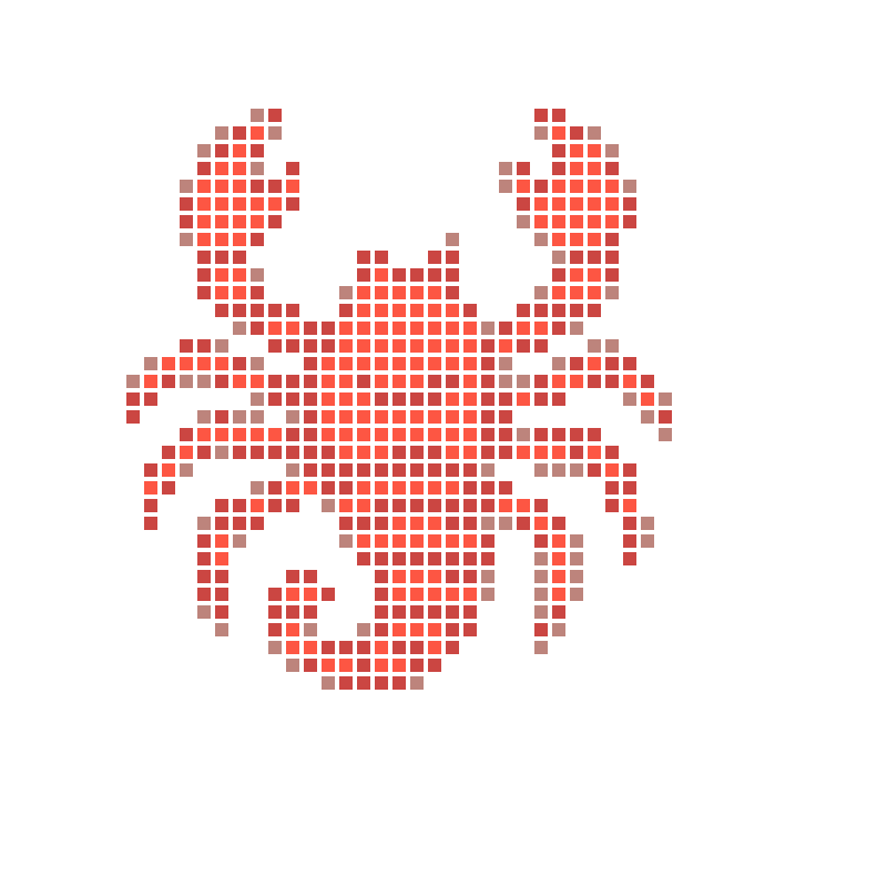Cute cartoon smiling red scorpion illustration