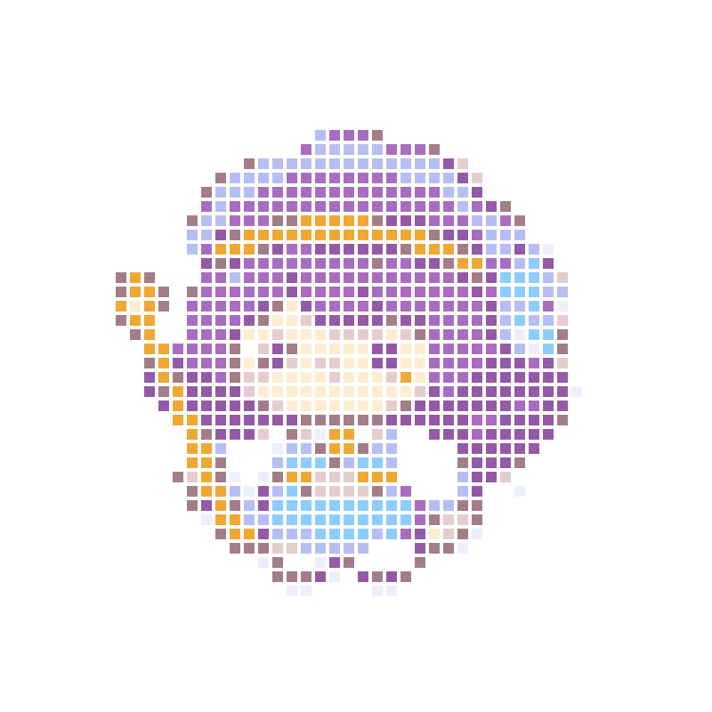 A cute little purple-haired mage holding a magic wand