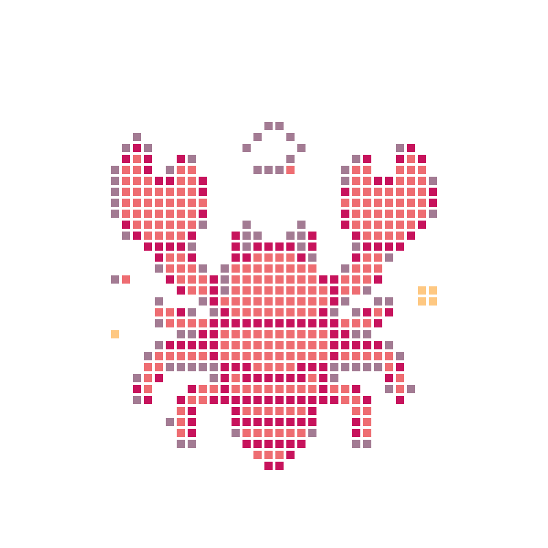 Cute pink cartoon crab paired with star decorations