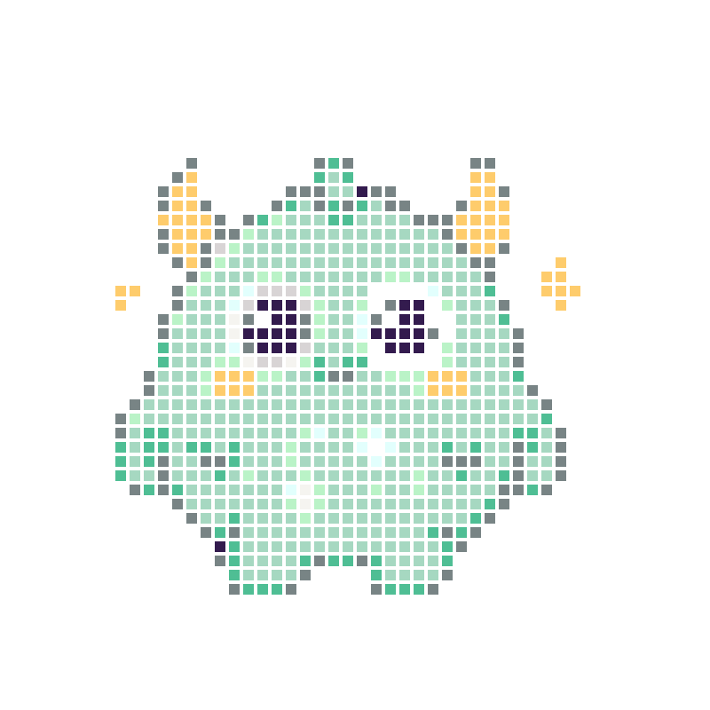 Soft and cute mint green monsters, adorable and healing cartoon characters